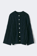 Chunky knitted cable cardigan - Navy blazer
