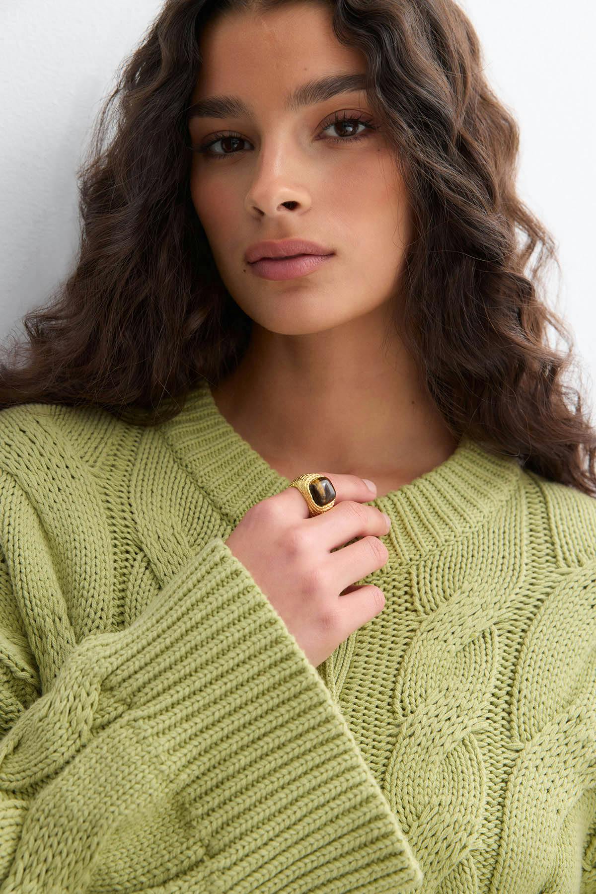 Chunky knitted cable cardigan - Pure c
