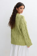 Chunky knitted cable cardigan - Pure c