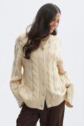 Chunky knitted cable cardigan - Brunnera blue