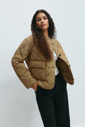 Quilted short jacket - Marron foncé