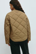 Quilted short jacket - Khaki beige