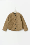 Quilted short jacket - Khaki beige