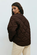 Quilted short jacket - Marron foncé