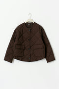 Quilted short jacket - Marron foncé