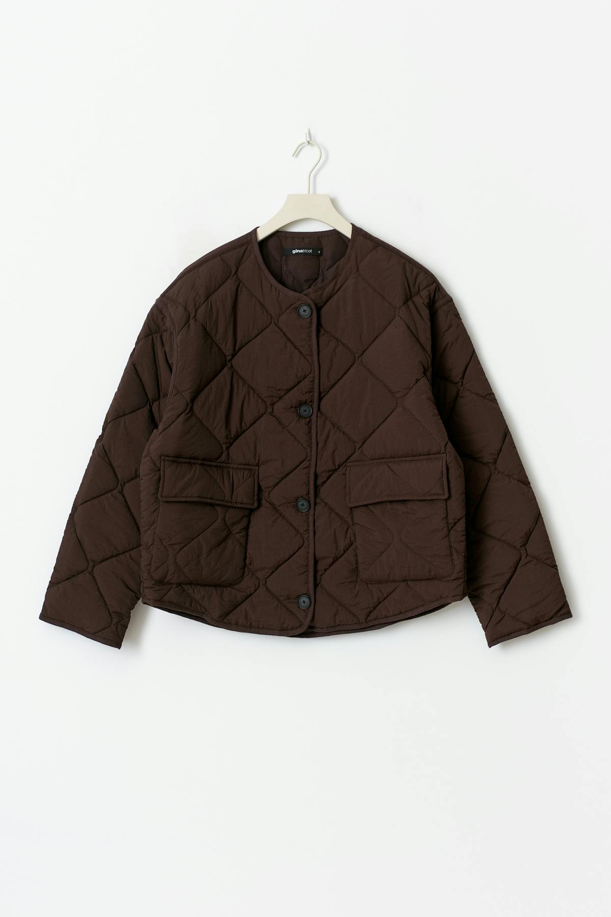 Quilted short jacket - Marron foncé