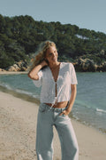 Scallop edge blouse - Blanc