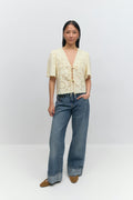 Scallop edge blouse - Jaune clair