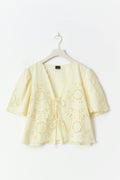 Scallop edge blouse - Jaune clair
