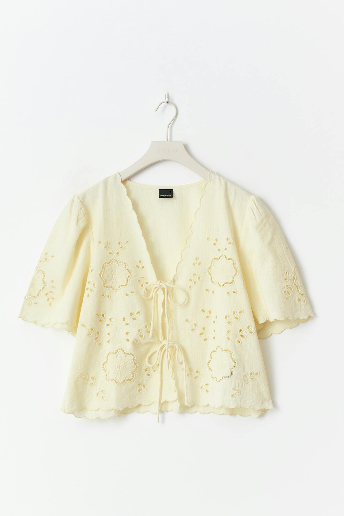 Scallop edge blouse - Jaune clair