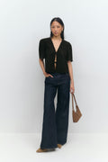 Scallop edge blouse - Noir