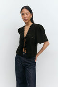 Scallop edge blouse - Jaune clair