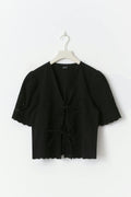 Scallop edge blouse - Noir