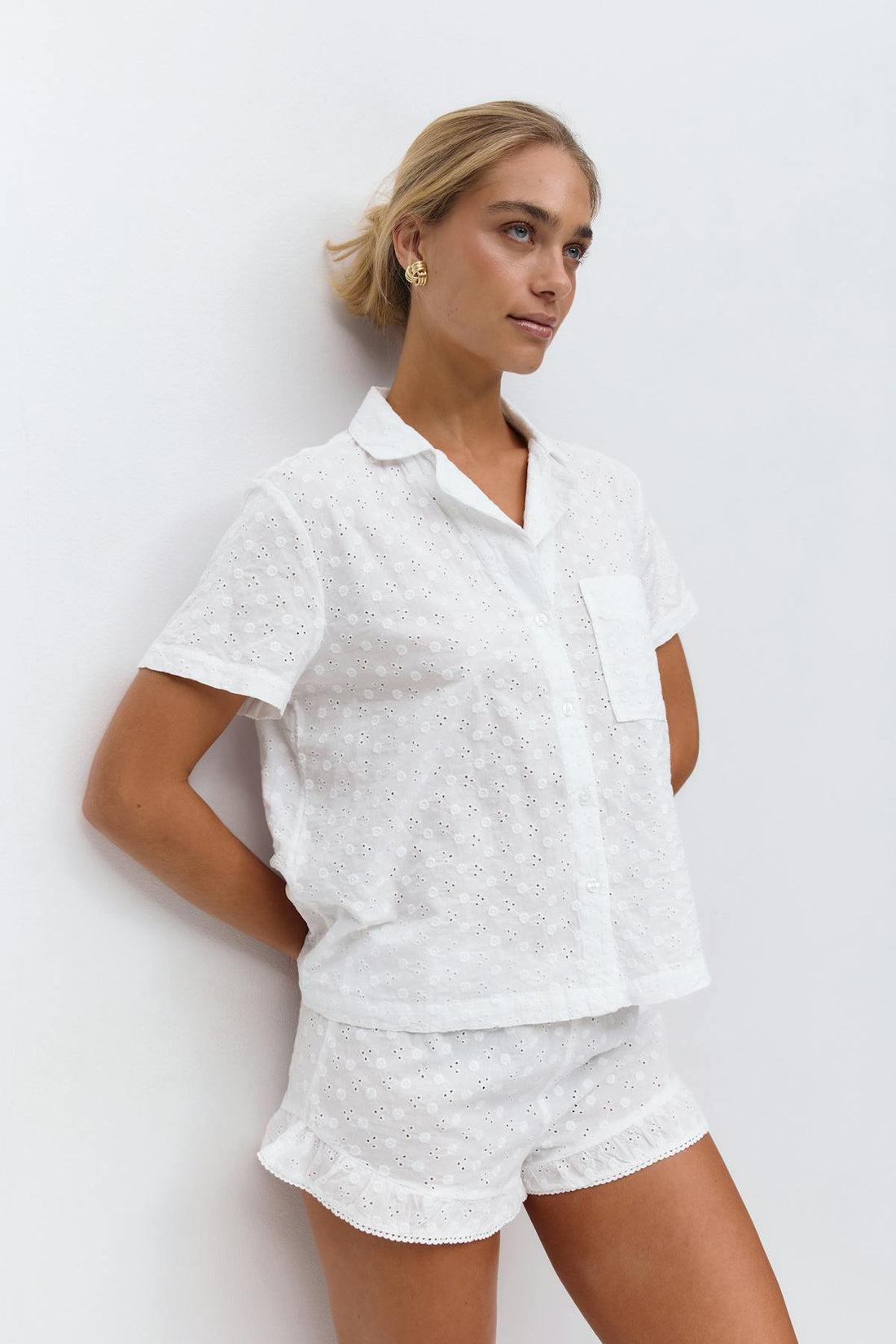 Embroidery anglaise shirt - Blanc