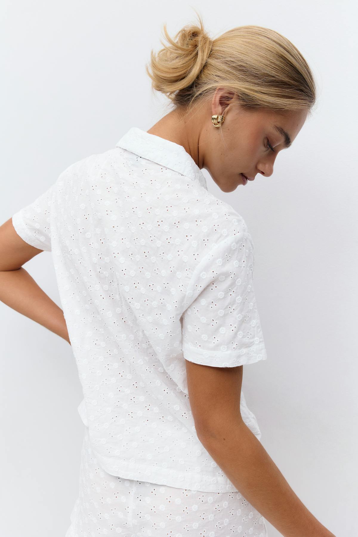 Embroidery anglaise shirt - Blanc