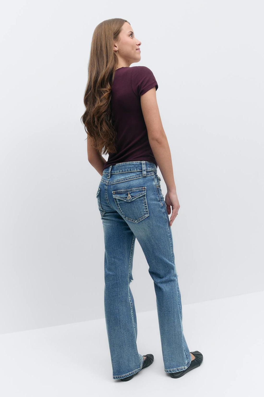 Chunky mid waist jeans - Mid blue