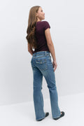 Chunky mid waist jeans - Mid blue