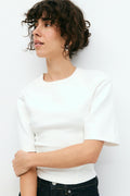Fitted top - Blanc cassé