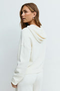 Knitted oversized hoodie - Gardenia