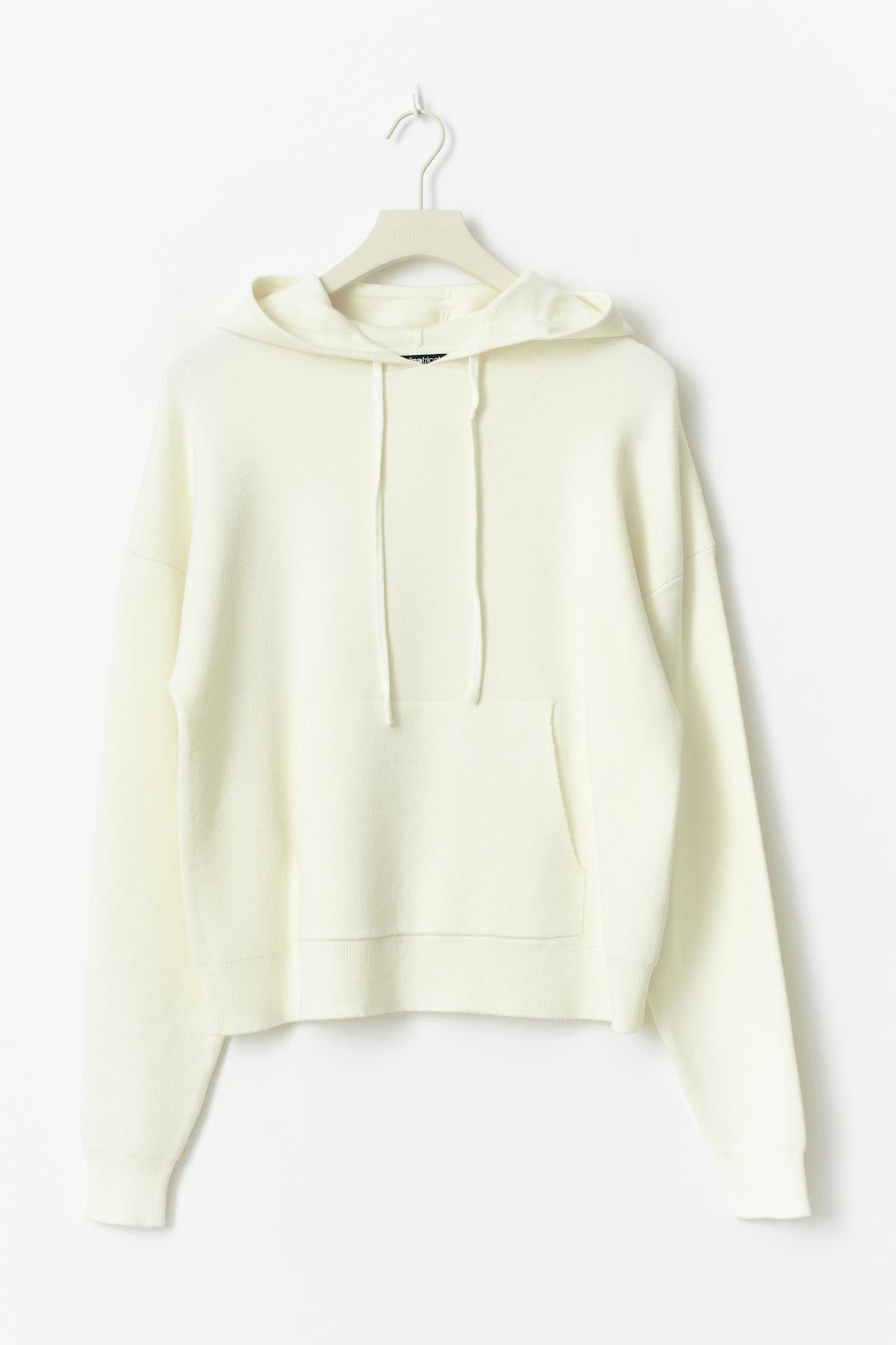 Knitted oversized hoodie - Gardenia