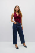 Waterfall neck singlet - Bordeaux