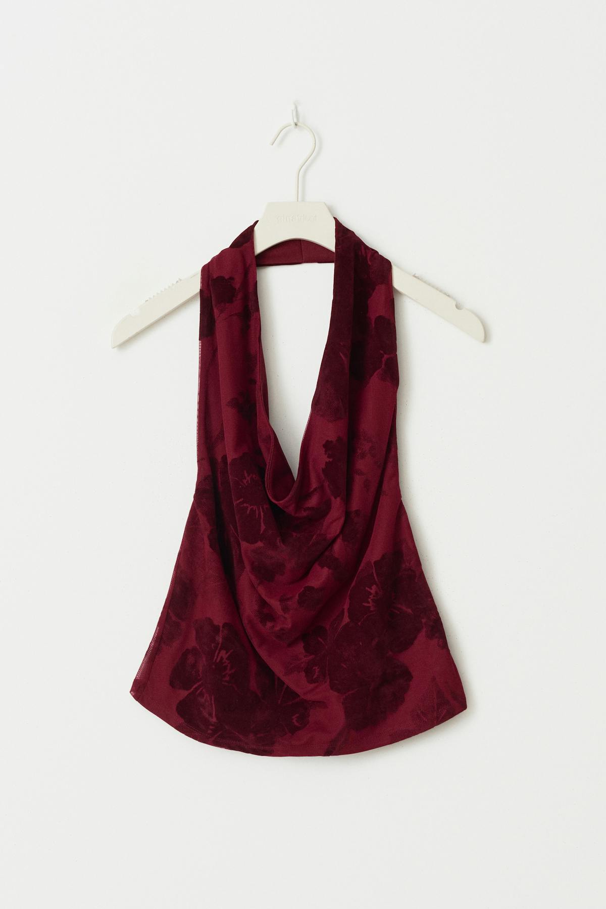 Waterfall neck singlet - Bordeaux