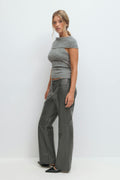 Distressed pu trousers - Offblack