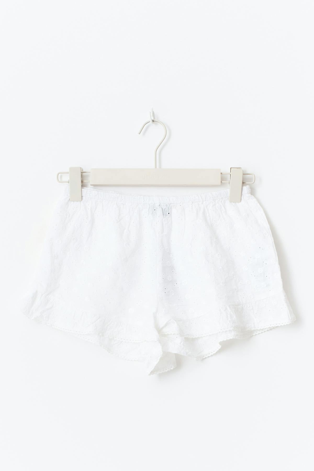Embroidery anglaise shorts - Blanc