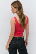 Print rib tank - Cashmere blue
