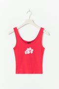 Print rib tank - Cashmere blue