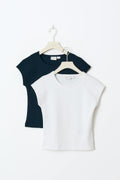 2-pack y basic tight top - White/navy