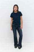Y scandi basic tee - Bleu marine