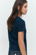 Y scandi basic tee - Bleu marine
