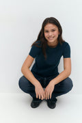 Y scandi basic tee - Bleu marine