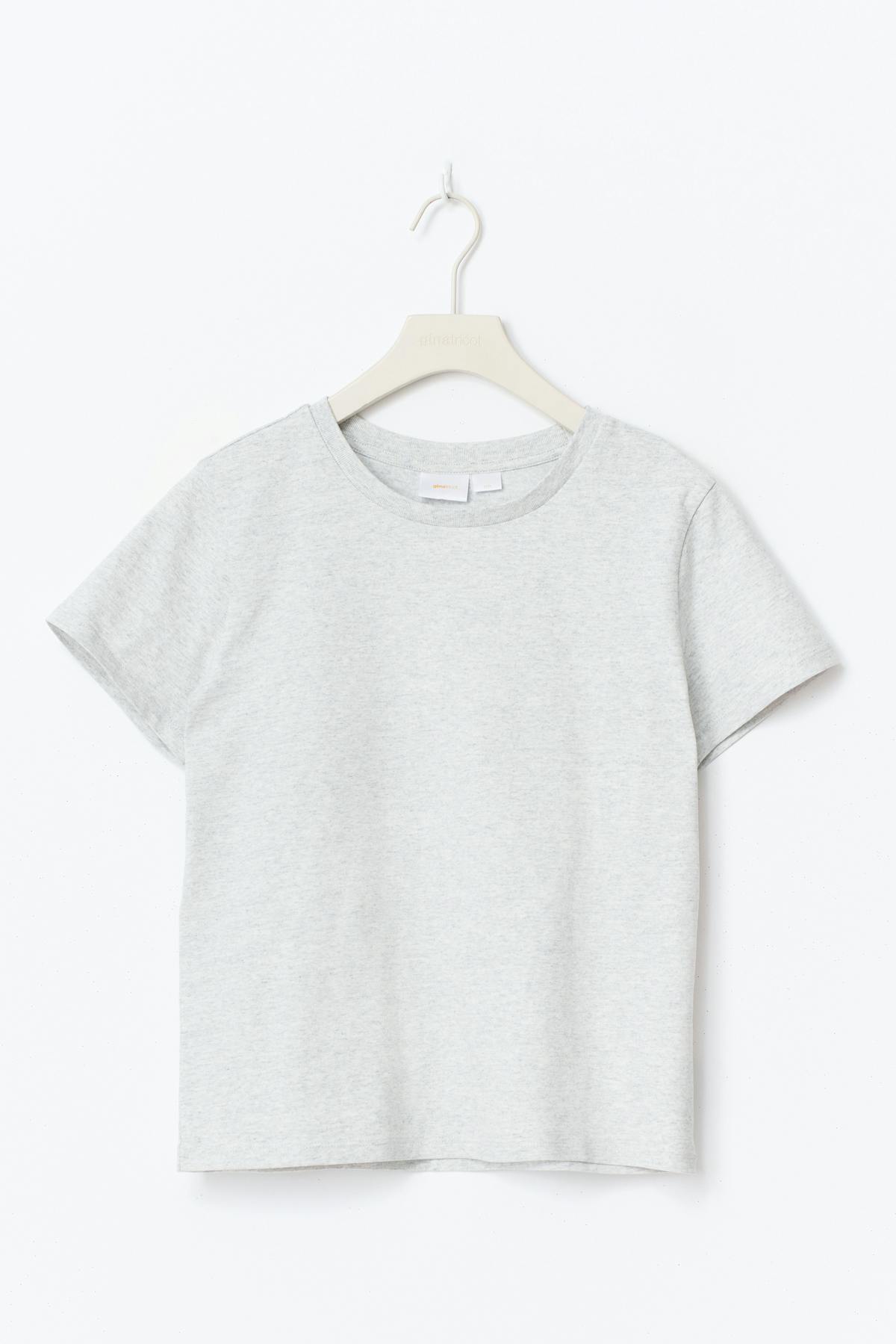 Y scandi basic tee - Lt grey melange