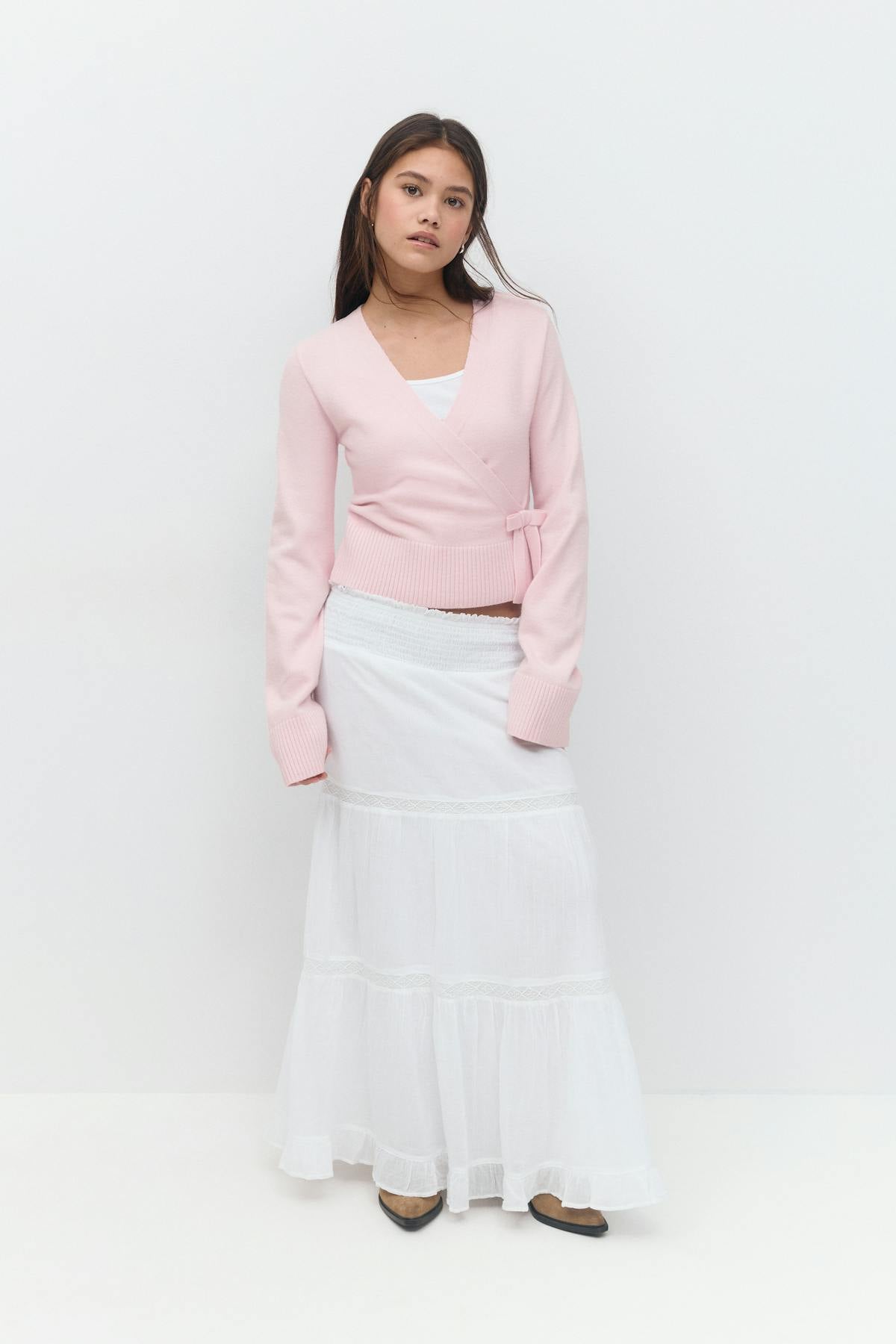 Y wrap cardigan - Rose