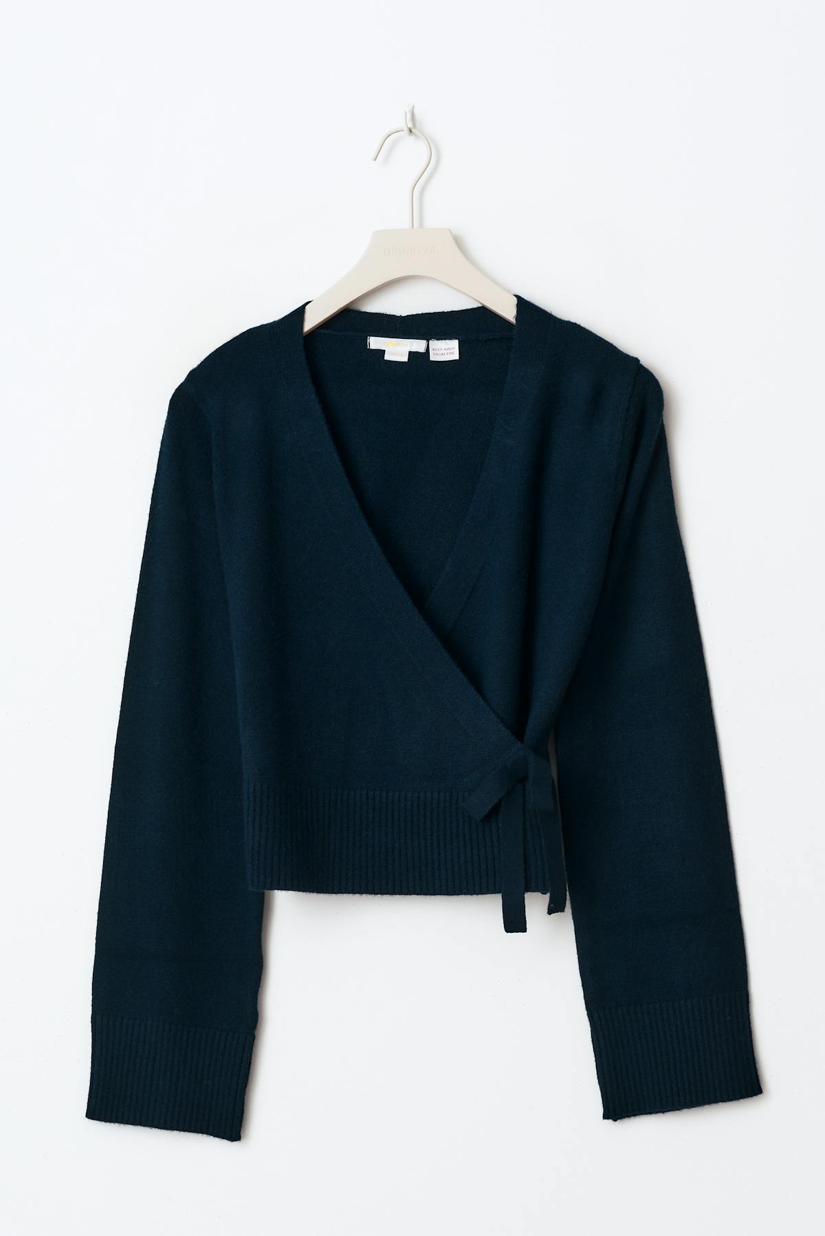 Y wrap cardigan - Bleu marine