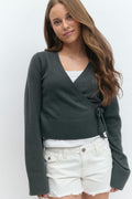 Y wrap cardigan - Army green