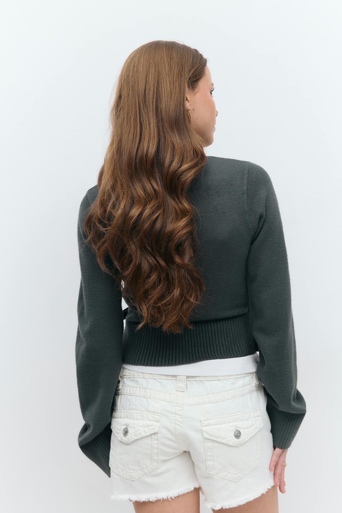 Y wrap cardigan - Army green