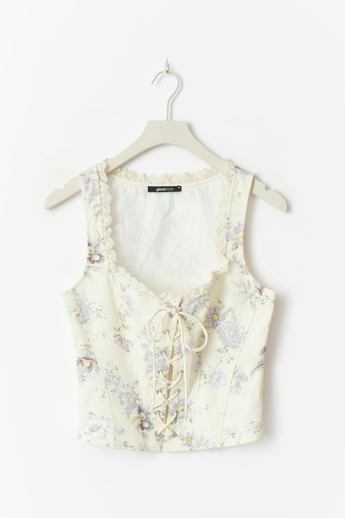 corset top - Vintage flower