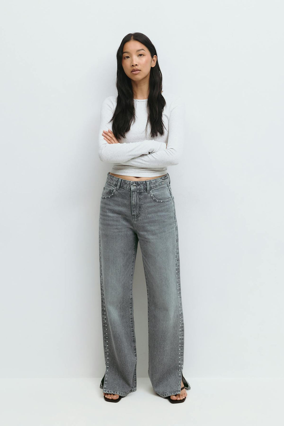 Studded jeans - Gris