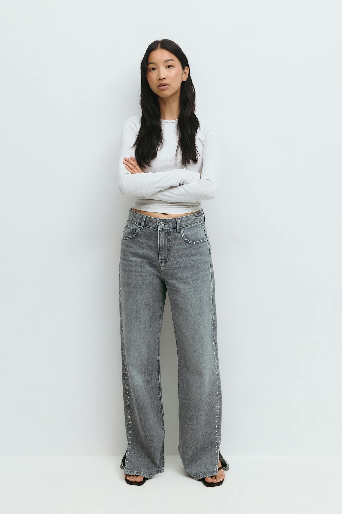 Studded jeans - Gris