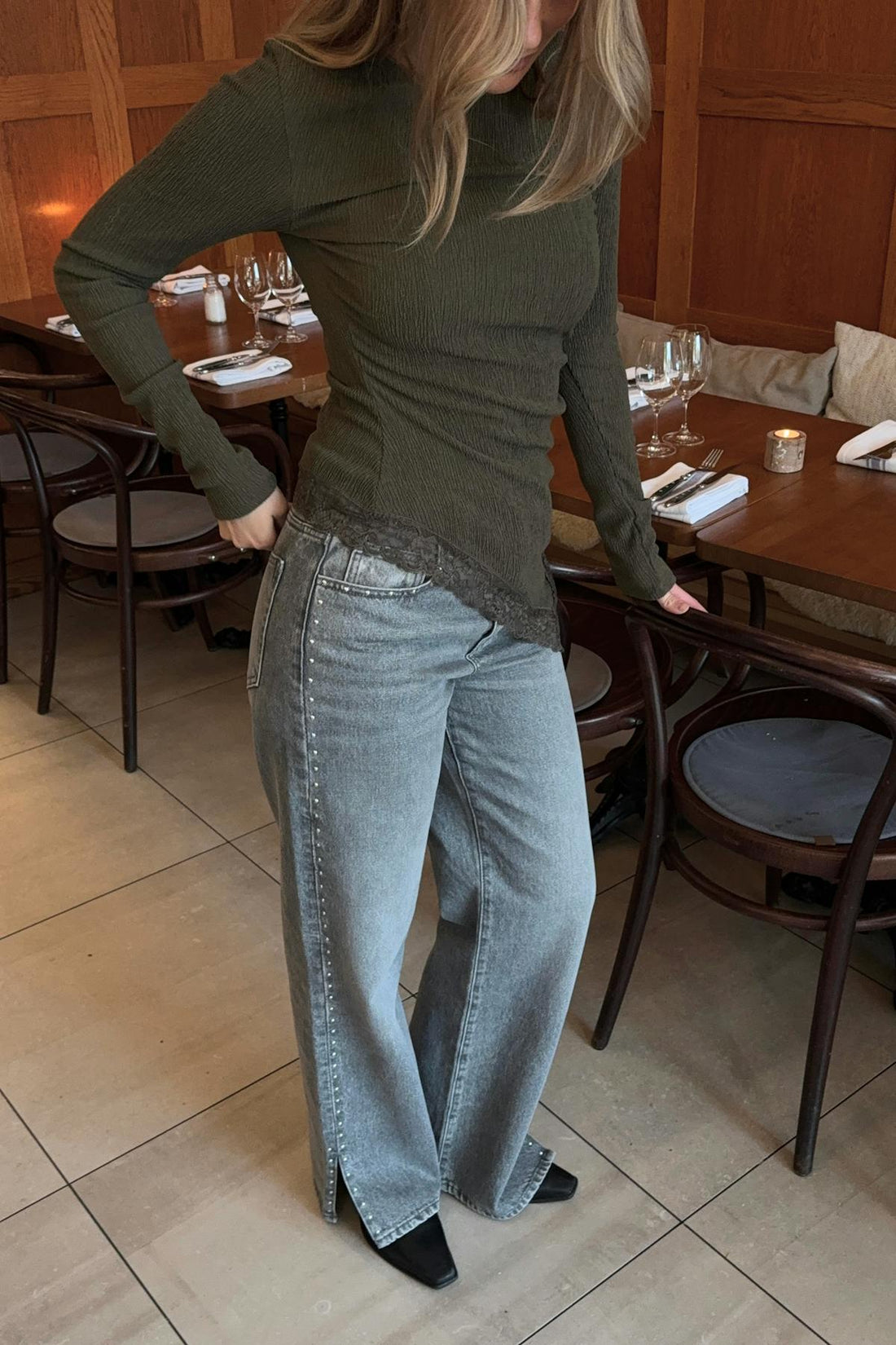 Studded jeans - Gris