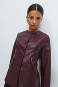 Shaped pu blazer - Bordeaux