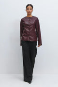 Shaped pu blazer - Bordeaux