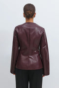 Shaped pu blazer - Bordeaux