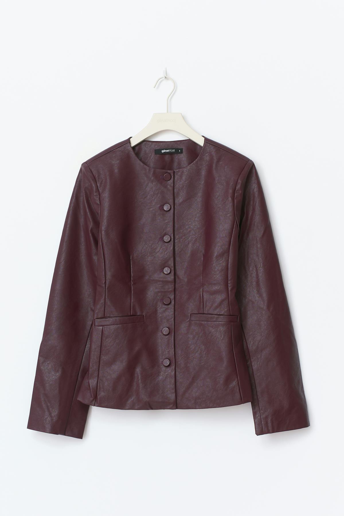 Shaped pu blazer - Bordeaux