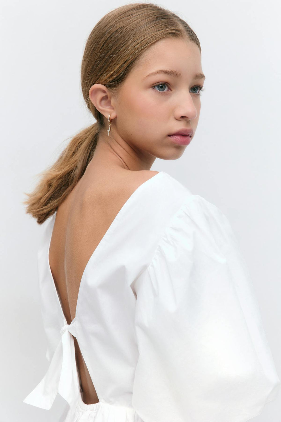 Y puff sleeve dress - Blanc