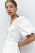 Y puff sleeve dress - Blanc