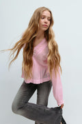 Y lace blouse - Pink lady